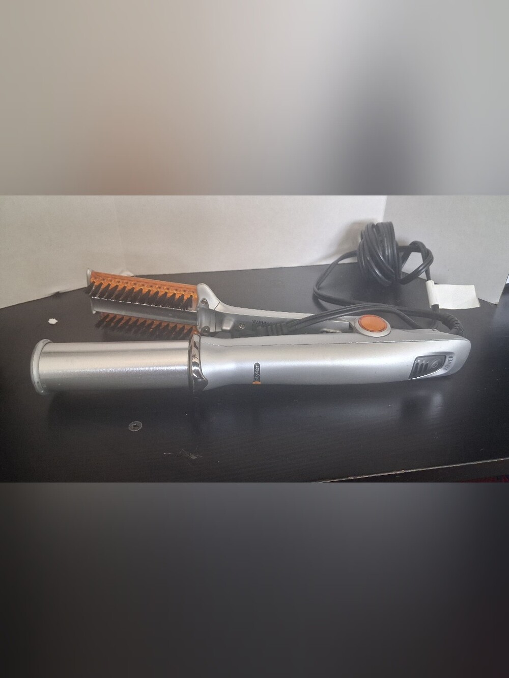InStyler Original Rotating Hot Iron Brush 1.25" Barrel Silver Orange IS1001 Work